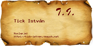 Tick István névjegykártya